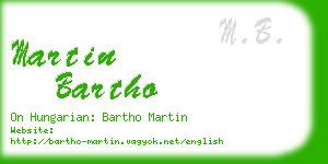 martin bartho business card